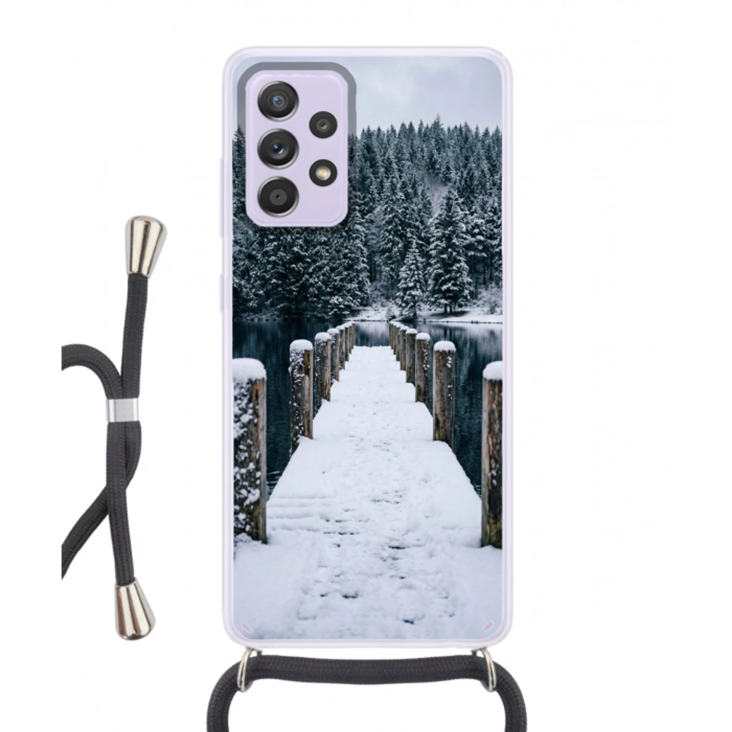 Steiger - Meer - Sneeuw - Bergen - Rustgevend Hoesje Samsung Galaxy A52 5G met koord klein -3d