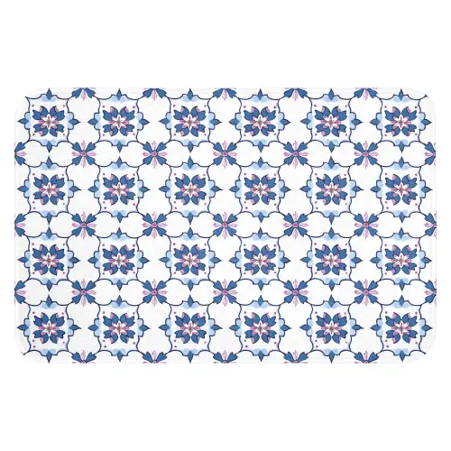 Modern - Patroon - Blauw - Roze WCmat klein 1009 -3d