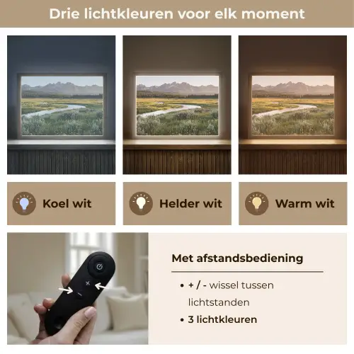 Berglandschap - Rivier - Bos Light Box met batterij (Wandlamp) middel -USP_lichtkleurNL