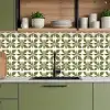 Botanisch - Retro - Groen keuken achterwand 2 middel 871 -sfeer3