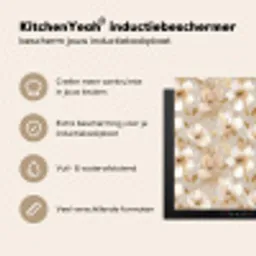Bloemen - artistiek - Goud Inductie beschermer vinyl 3mm middel 274 -sfeer2