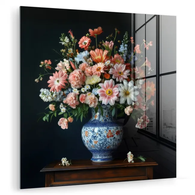 Hout - Vaas - Kleuren - Bloemen plexiglas 5mm klein -zzzproduct_nieuw