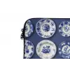Borden - Floraal - Blauw laptophoes neopreen klein 279 -detail