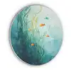 Waterplanten - Vissen - Kleurrijk - Water Akoestische PET Vilt - Rond klein -3d