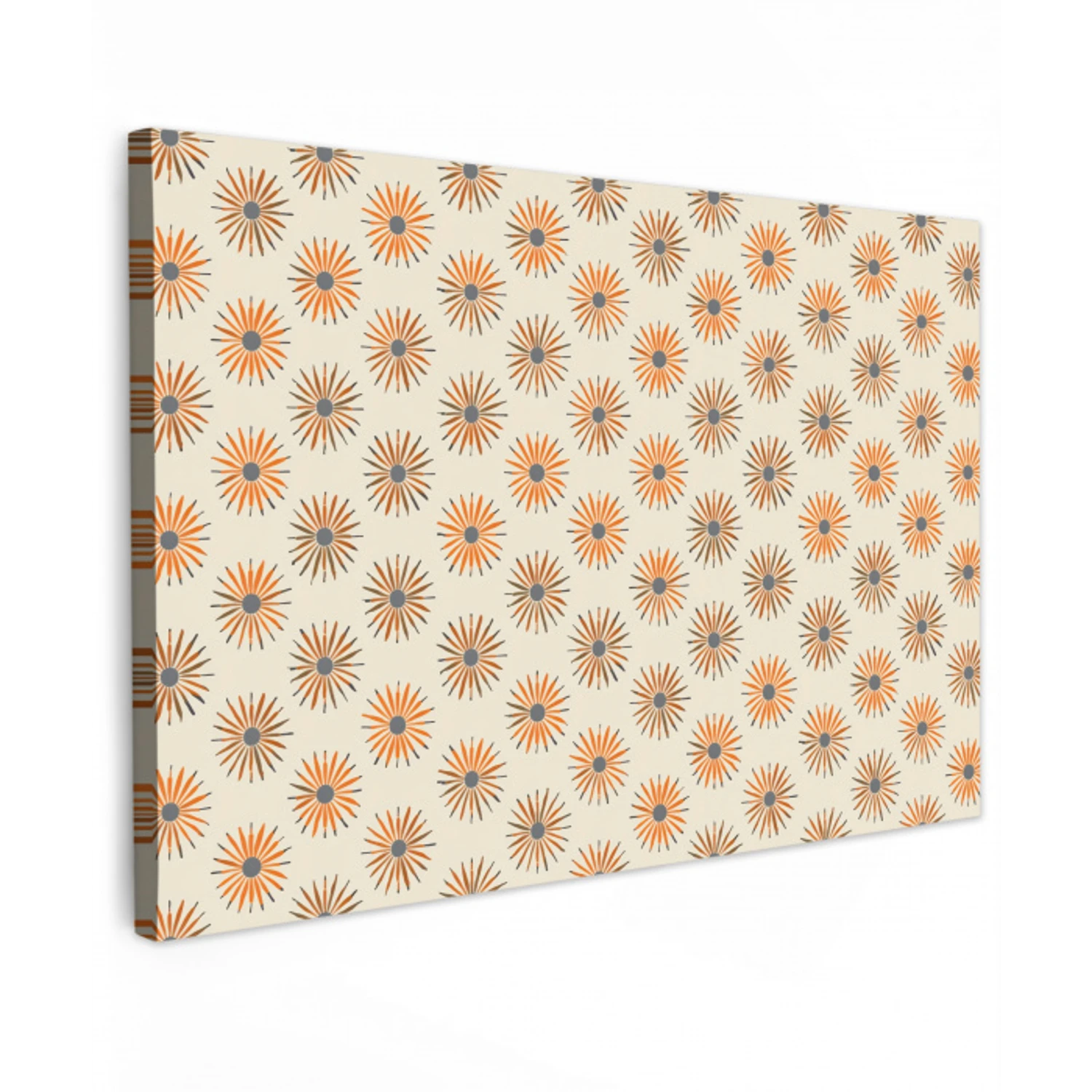 Madelief - Patroon - Oranje Tuinposter op houten frame 2 cm dik klein 845 -3d