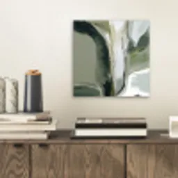 Natuur - Abstract - Groen - Penseelstreken aluminium wit klein -sfeer1