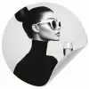 Vrouw - Champagne - Modern Wandcirkel behangsticker klein -3d