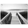 Loopbrug - Hout - Strand - Zee tuinposter los doek klein -3d