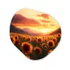 Zonnebloemen - Zonsondergang - Landschap Wandcirkel Organisch Forex 3mm klein -3d