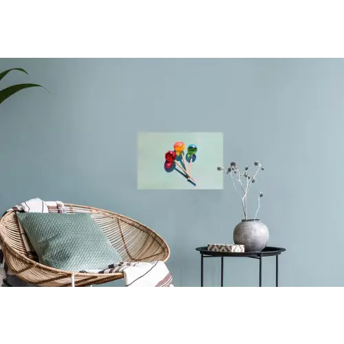 Lollys - Schaduw - Drie - Blauw Muursticker klein -plant