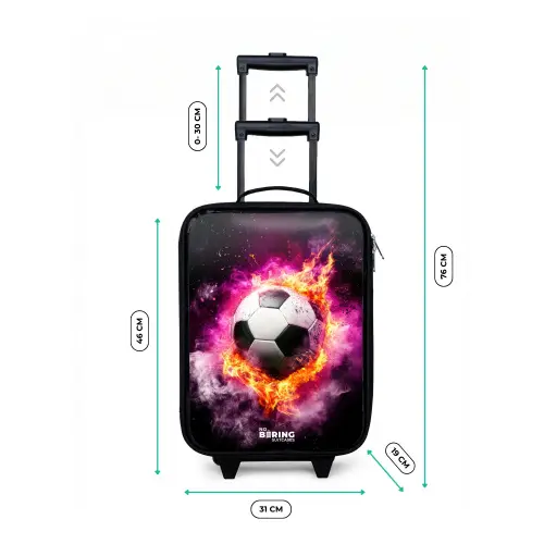 Voetbal in roze vuur explosie Kinderkoffer - Zwart klein -productfoto_formaten
