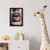 Lippen - Graffiti - Expressief fotolijst zwart zonder passe partout klein -usfeer4_kinderkamer