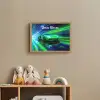 Sportauto - Groen - Snelheidslijnen - Neon Light Box met batterij (Wandlamp kind) middel -sfeer2_kind