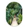 Jungle - Palmboom - Brug - Natuur - Planten Wandcirkel Ovaal Forex klein -3d