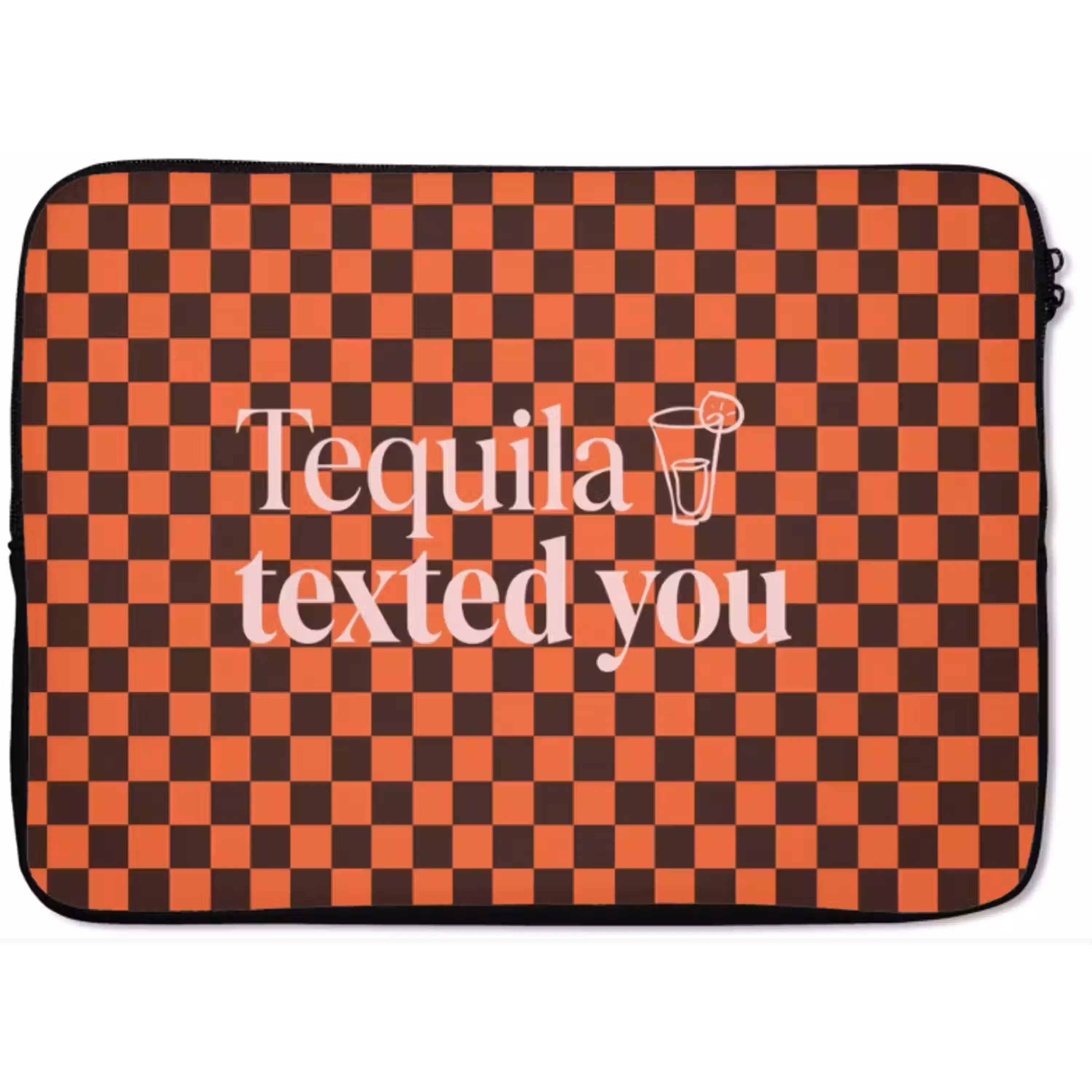 Tequila texted you - Glas - Vierkanten - Oranje laptophoes neopreen klein -zkaufland3dotto