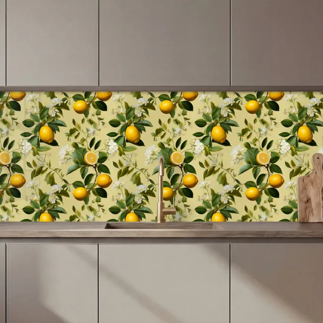 Revestimiento cocina - Limón - Verde - Flor