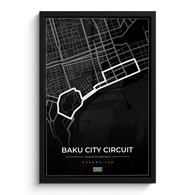 Photo Frame - Race track - Circuit - F1 - Baku City Circuit - Azerbaijan - Black