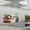 Kerstsfeer - Landelijk - Rood keuken achterwand spatscherm klein -3d_schuin