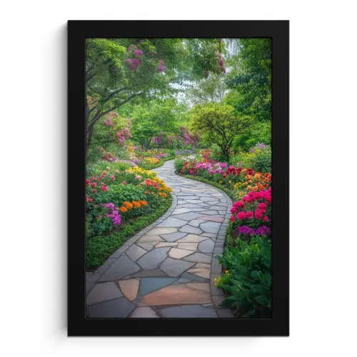 Park - Bloemen - Tuin fotolijst zwart zonder passe partout klein -3d