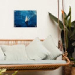 Zeilboot - Water - Abstract - Schaduw tuinposter los doek klein -sfeer7