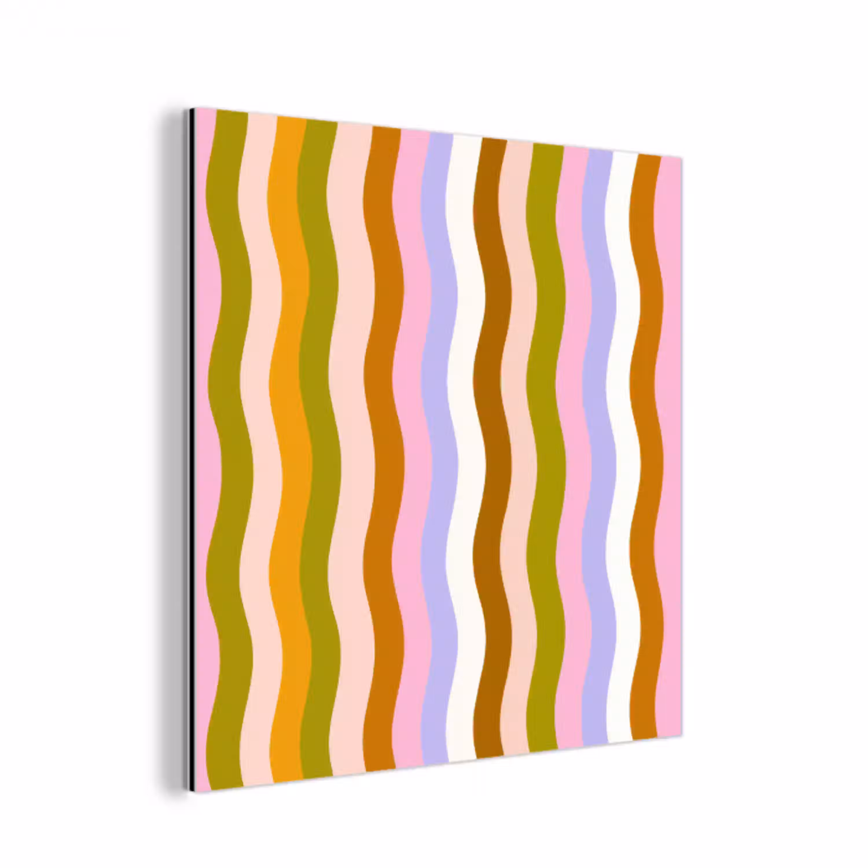 lijnen - Golven - Pastelkleuren - Patroon aluminium wit klein -3d