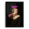 Quote - Neon - vrouw fotolijst zwart zonder passe partout klein -3d