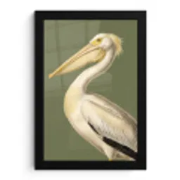 Pelikaan - Wit - Vogel - Klassiek - Natuur fotolijst zwart zonder passe partout klein -3d