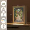 Doorkijk - Bloemen - Poort - Stenen Light Box met kabel (Tafellamp) klein -USP_NL