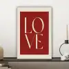 Love - Rood - Minimalistisch canvas 2cm klein -sfeer6