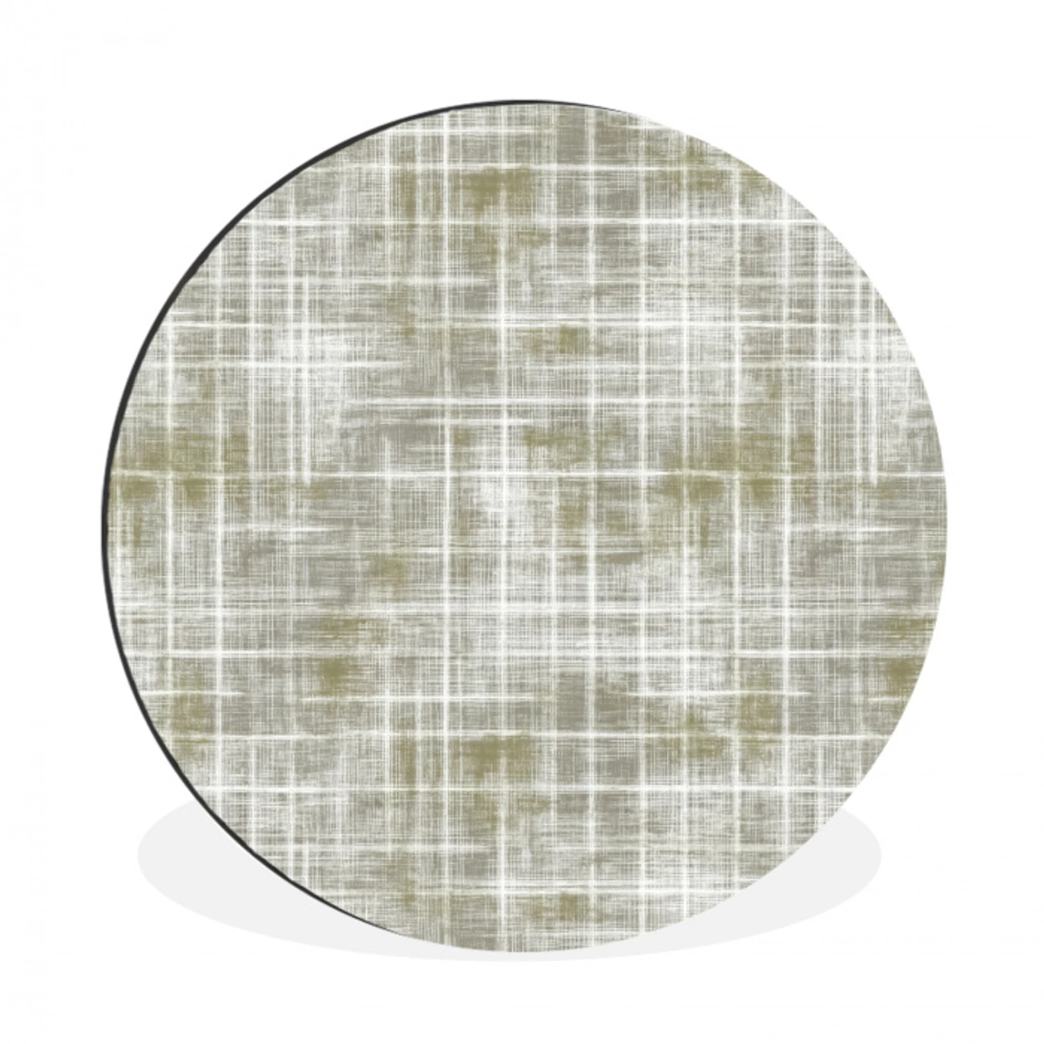 Linnen - Patroon - Groen Wandcirkel aluminium klein 190 -3d