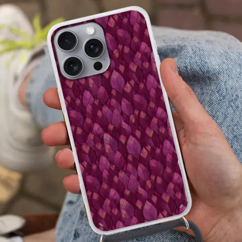 Bladeren - Patroon - Burgundy Hoesje iPhone 16 Pro Max met koord klein 804 -sfeer3
