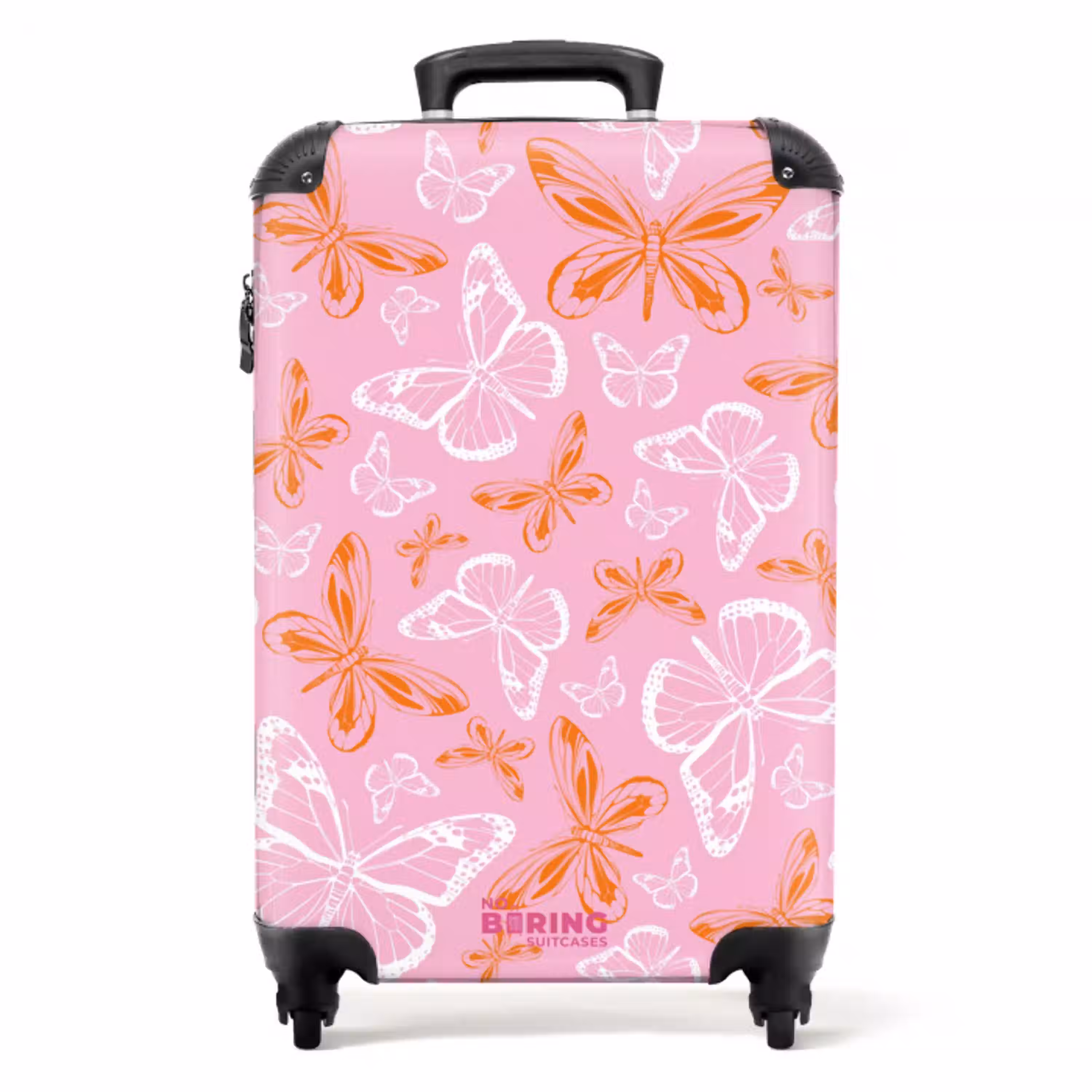 Patroon van gekleurde vlinders NBS - Handbagage koffer - Unisex middel -productfoto_recht