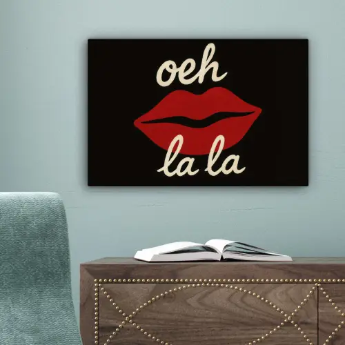 Lip - Rood - Quote canvas 2cm klein -sfeer4