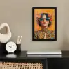 Vrouw - Bloemen - Aesthetic - Oranje fotolijst zwart zonder passe partout klein -sfeer1