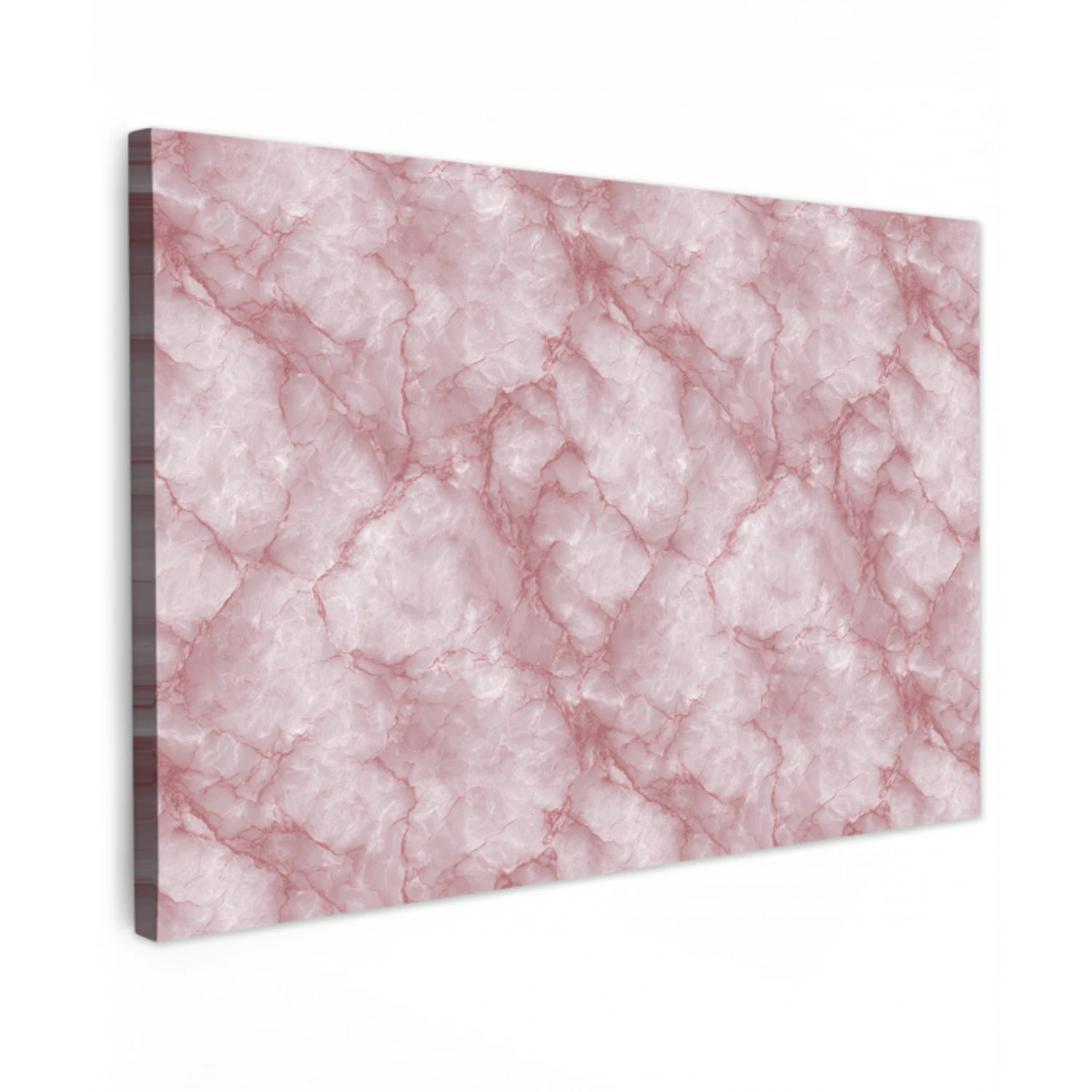 Roze - Kwartsmarmer - Aders Tuinposter op houten frame 2 cm dik klein 845 -3d