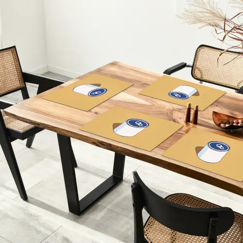 Blikje - Minimalistisch - Blauw - Illustratie Placemat vinyl groot -zzsfeer4_Kitchenyeah-website