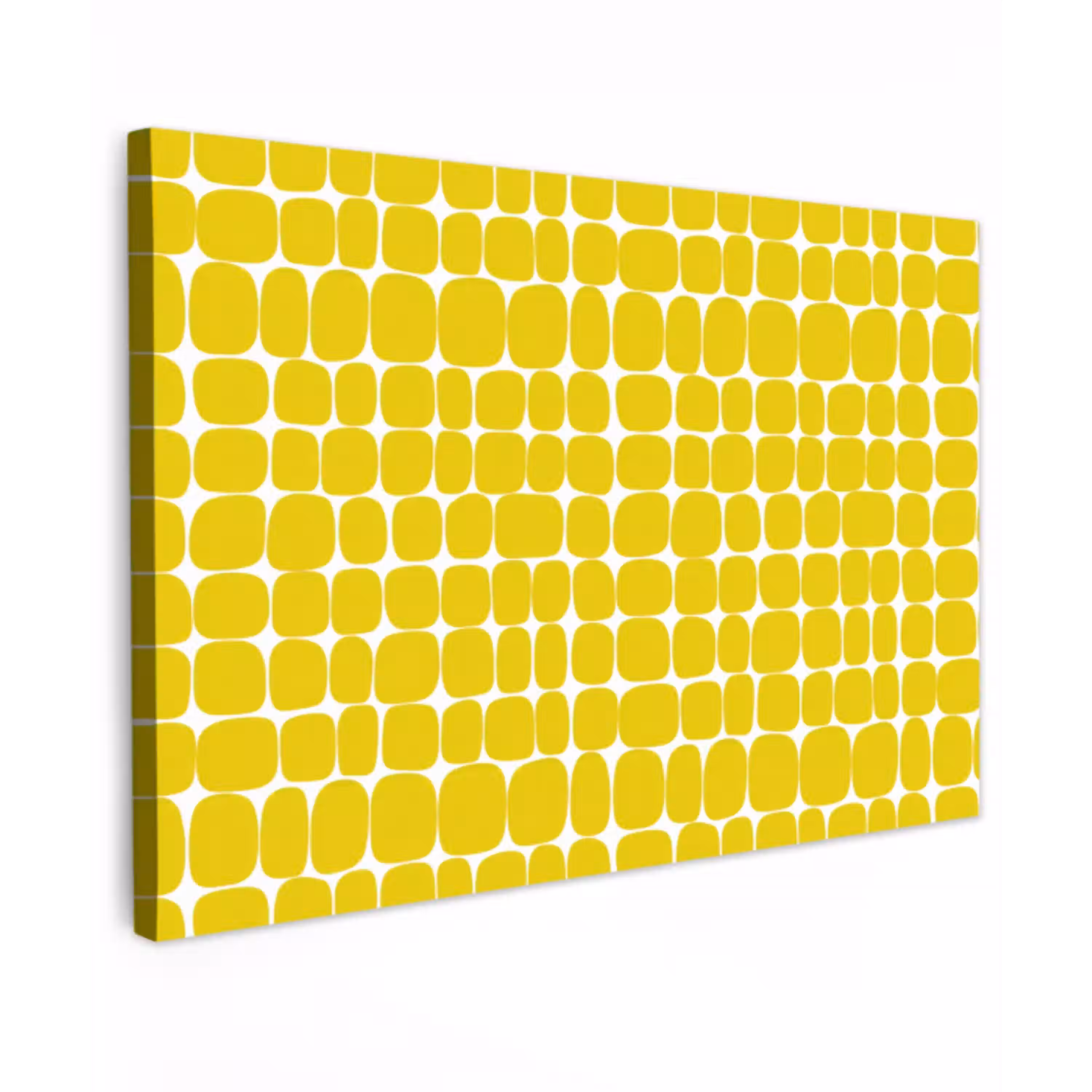 Stippen - Modern - Geel Tuinposter op houten frame 2 cm dik klein 845 -3d