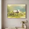 Schaap - Weide - Groen Textielframe zwart klein -sfeer2