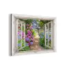 Hortensia - Doorkijk - Bloemen - Zomer - Paars - Pad aluminium wit klein -3d