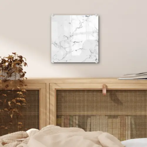 Marmer - Wit - Grijs - Luxe - Marmerlook - Structuur plexiglas 5mm klein -sfeer4