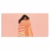 Meisje - Deken - Gestreept - Oranje Muismat XXL klein -3d_leeg
