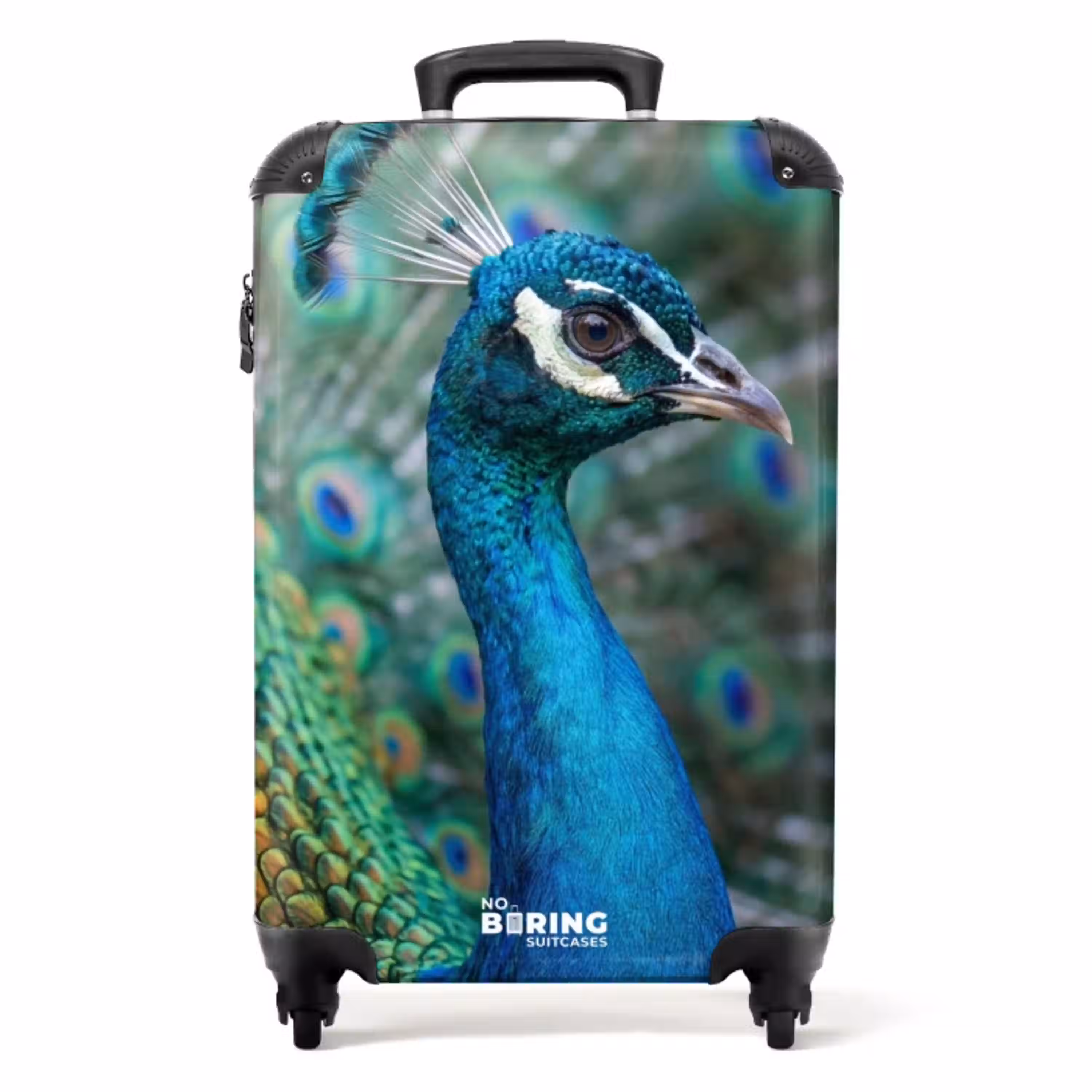 Pauw - Veren - Blauw NBS - Handbagage koffer - Volwassenen Unisex middel -productfoto_recht