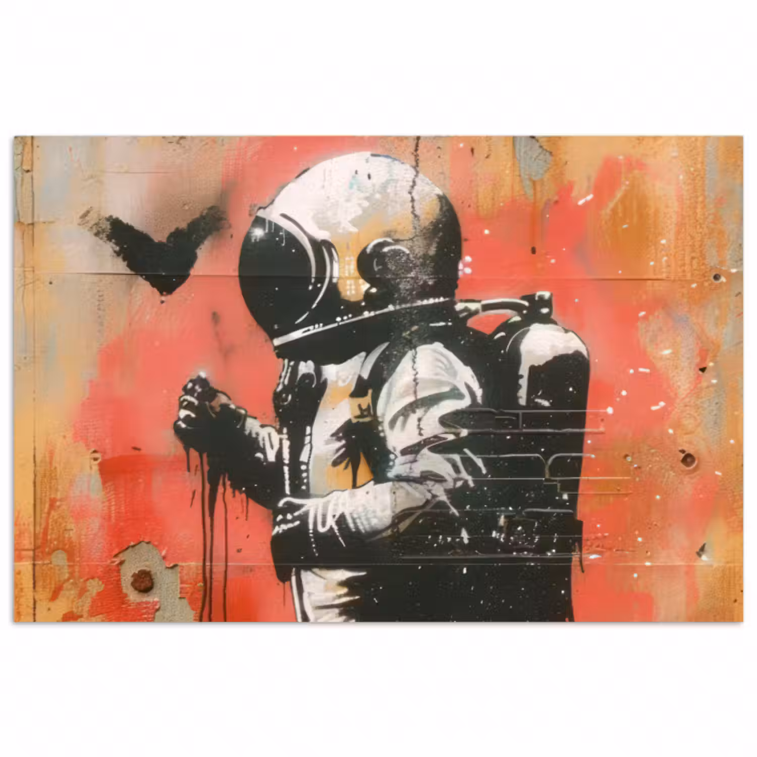 Poster - Graffiti - Astronaut - Straßenkunst - Weltraum - Banksy