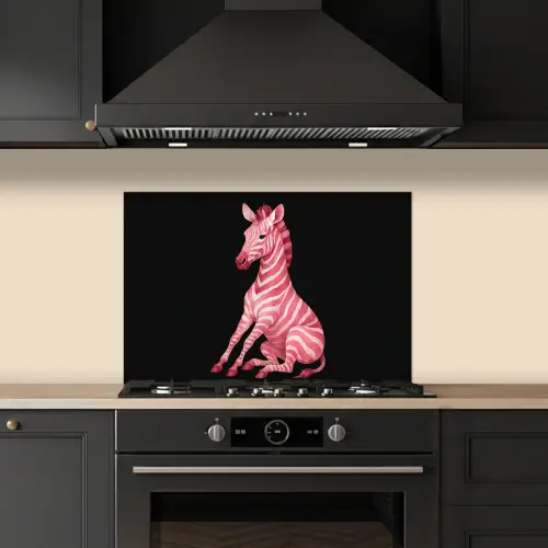 Zebra - Roze - Gestreept keuken achterwand spatscherm klein -sfeer1
