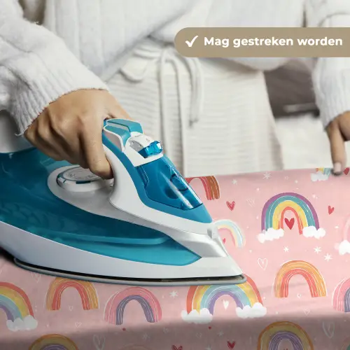 Regenboog - Patroon - Pastel - Handgetekend Wandkleed katoen klein -sfeer9
