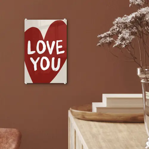 Loveyou - Hart - Rood plexiglas 5mm klein -sfeer5