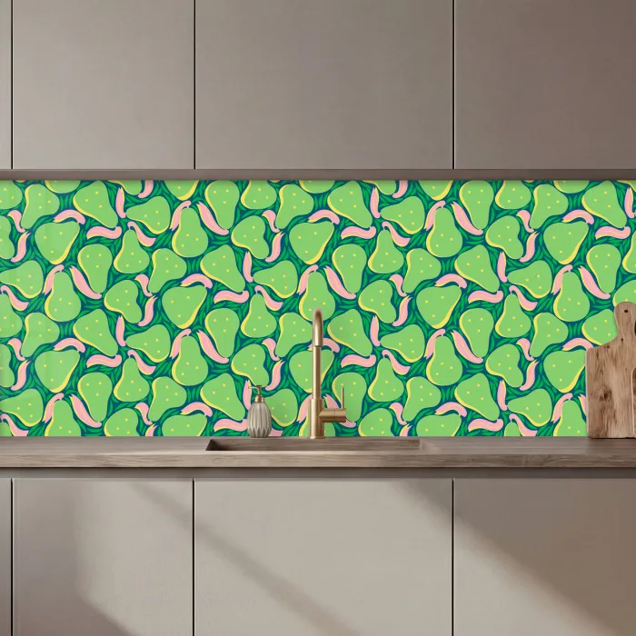 Peren - Groen - Roze keuken achterwand 2 middel 871 zz_3dshopping