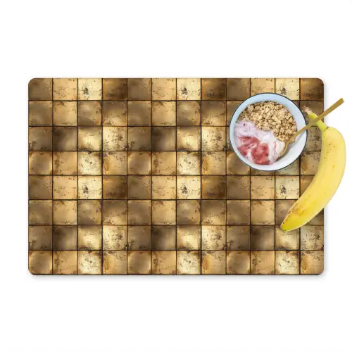 Geometrisch - Tegels - Goud Placemat vinyl groot 368 -zzzproduct_Kitchenyeah-website