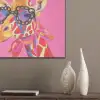 Giraf - Roze - Bril - Sjaal PET vilt klein -sfeer6_closeup