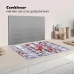 Bessen - Takken - Sneeuw - Winter - Kleurrijk Inductie beschermer vinyl 3mm klein -wsfeer7_website